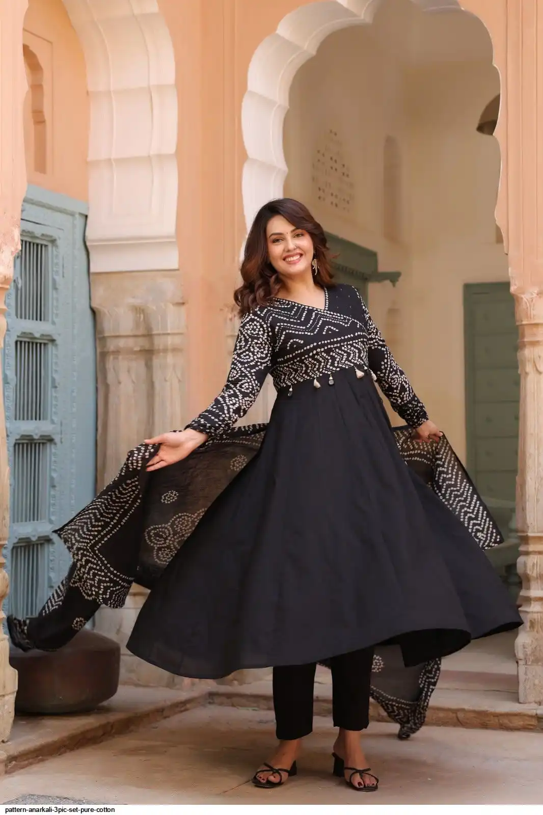 PATTERN ANARKALI 3PIC SET PURE COTTON C