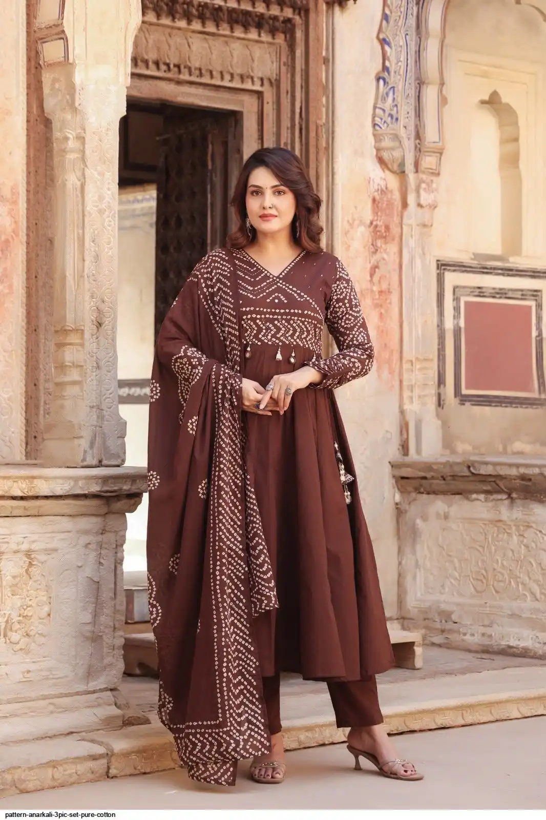 PATTERN ANARKALI 3PIC SET PURE COTTON E