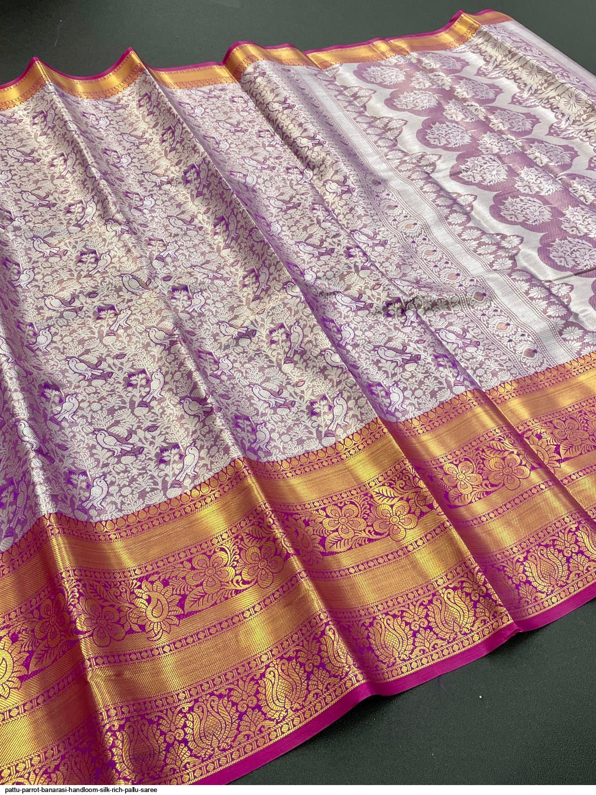 Grey With Purple Combination Venketgiri Handloom Pattu Saree With Paithani  Border - Etsy