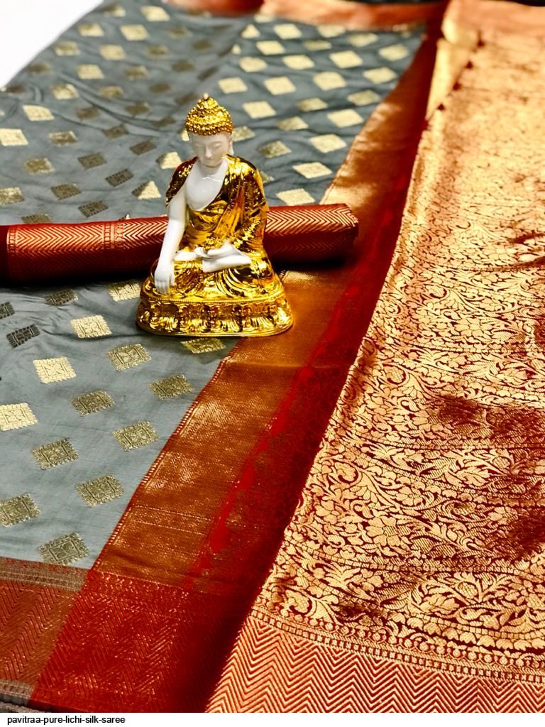 PAVITRAA PURE LICHI SILK SAREE E