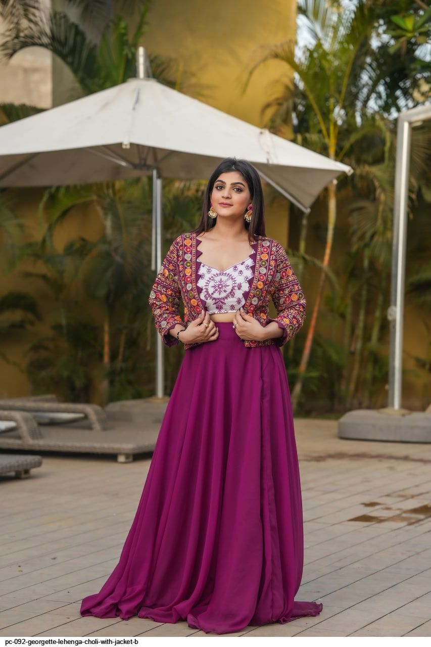 Beautiful Pleated Plazo Pant and embroidered blouse top with net long jacket.  | Party wear indian dresses, Plazo outfits, Beautiful dress designs