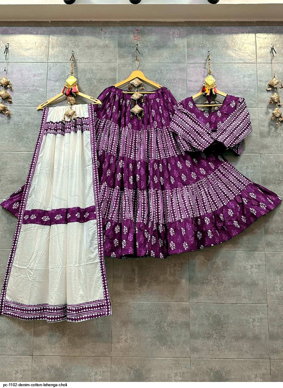 Shop Cotton Fabric Based Lehenga Choli Online At Kreeva