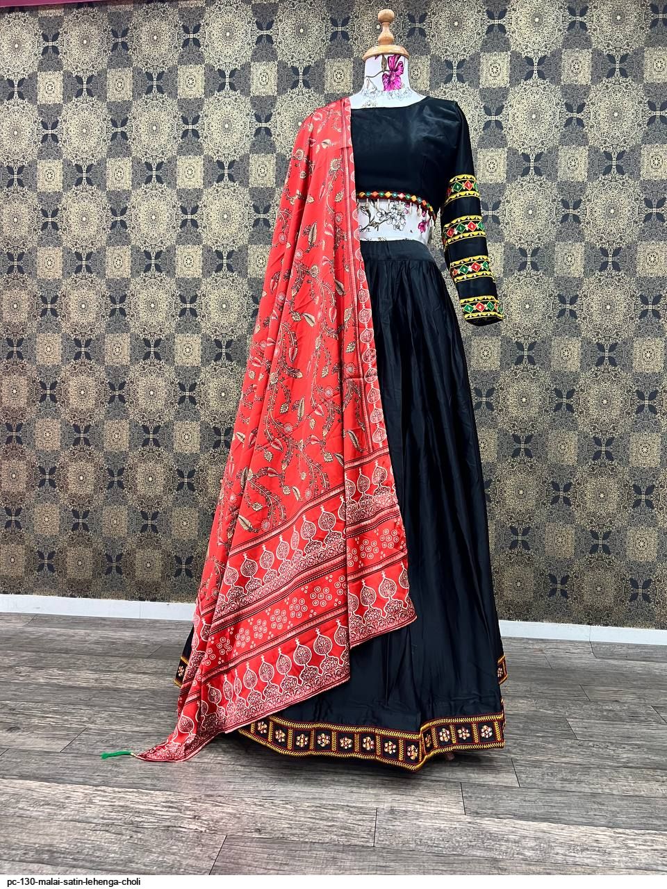 PC 130 MALAI SATIN LEHENGA CHOLI