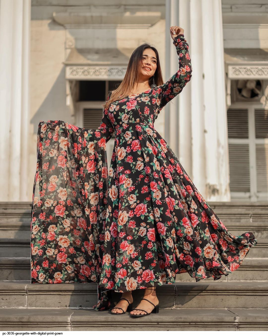 PC 3035 GEORGETTE WITH DIGITAL PRINT GOWN