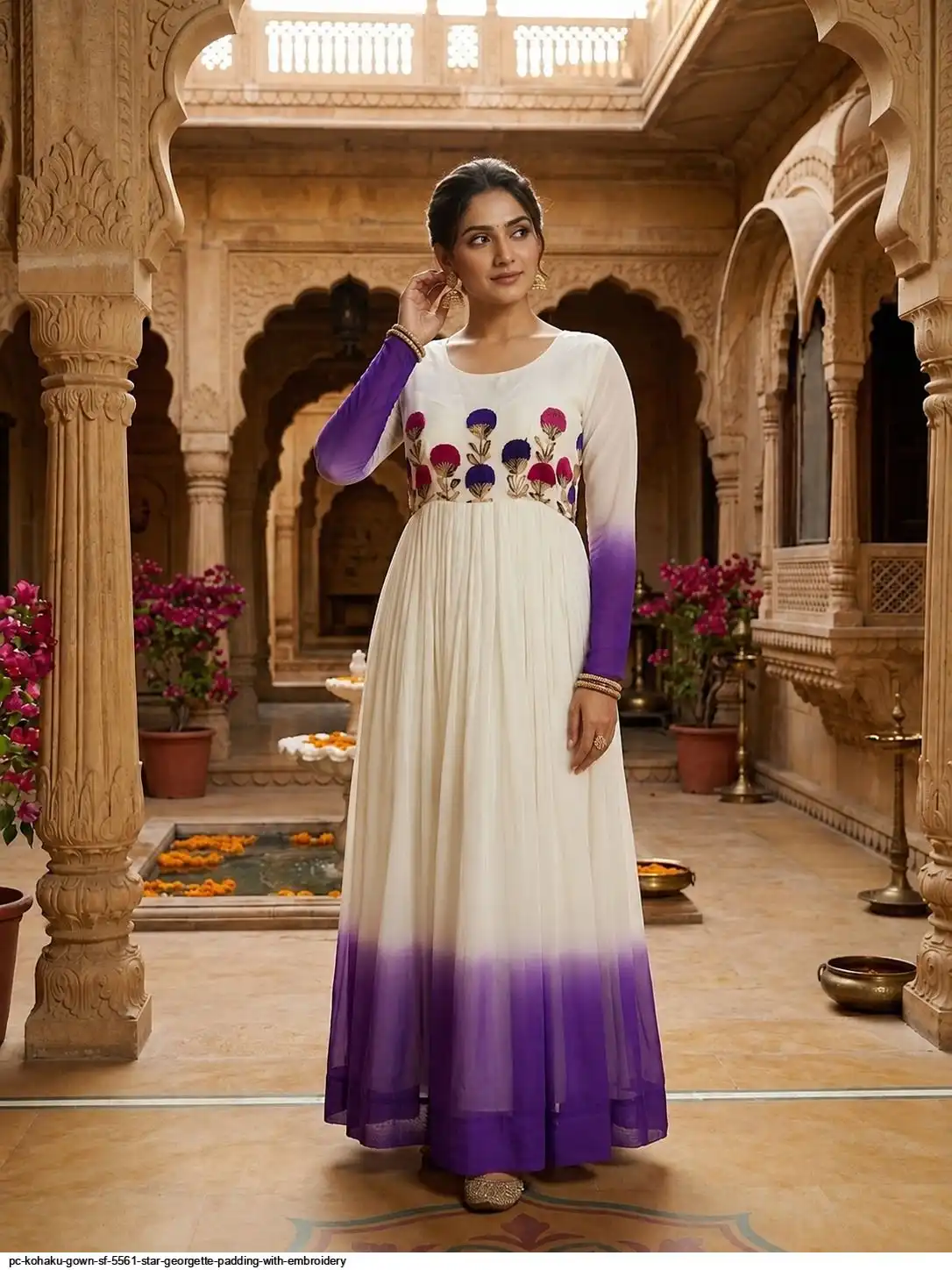 PC KOHAKU GOWN SF 5561 STAR GEORGETTE PADDING WITH EMBROIDERY 2