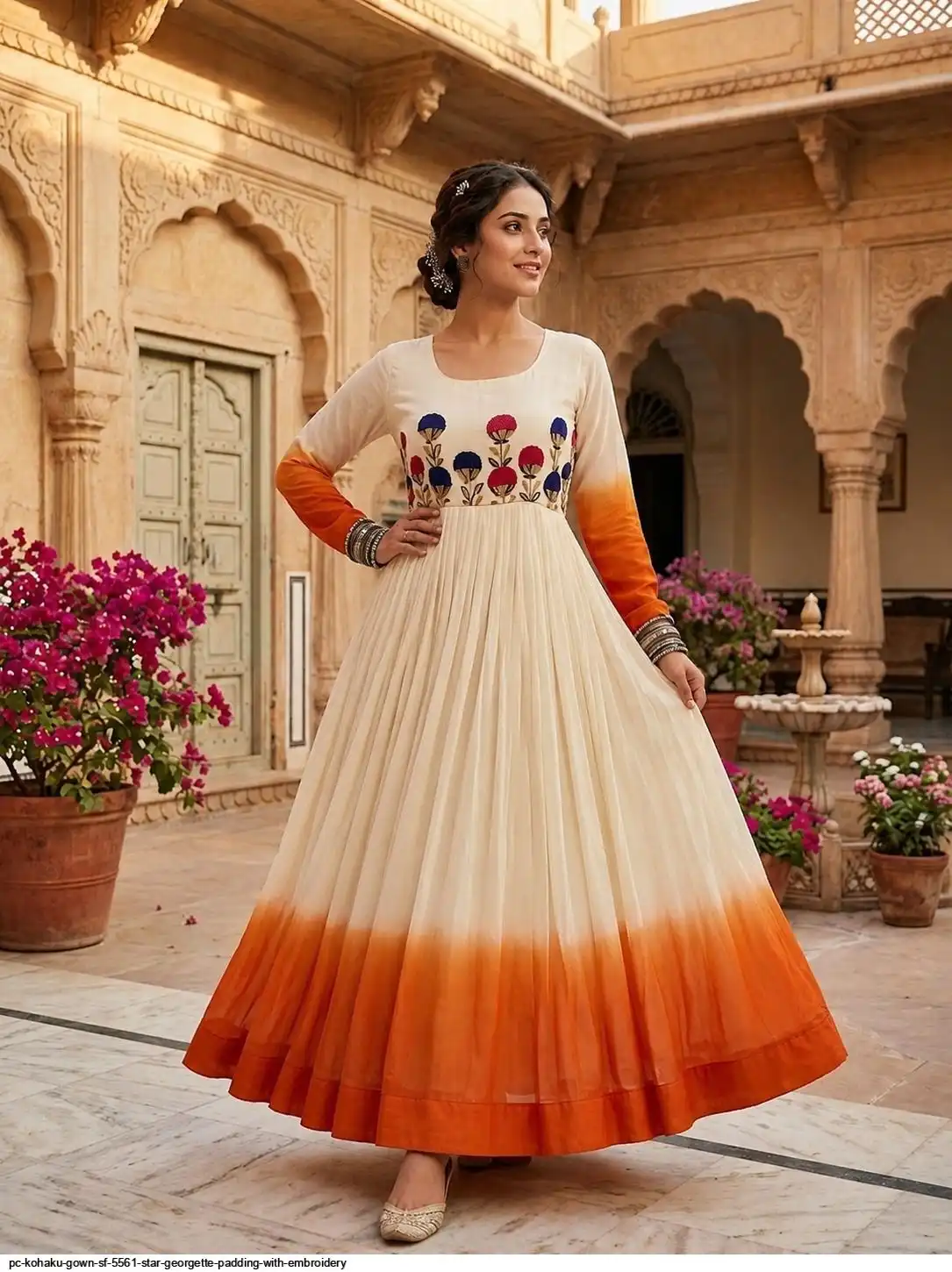 PC KOHAKU GOWN SF 5561 STAR GEORGETTE PADDING WITH EMBROIDERY 4