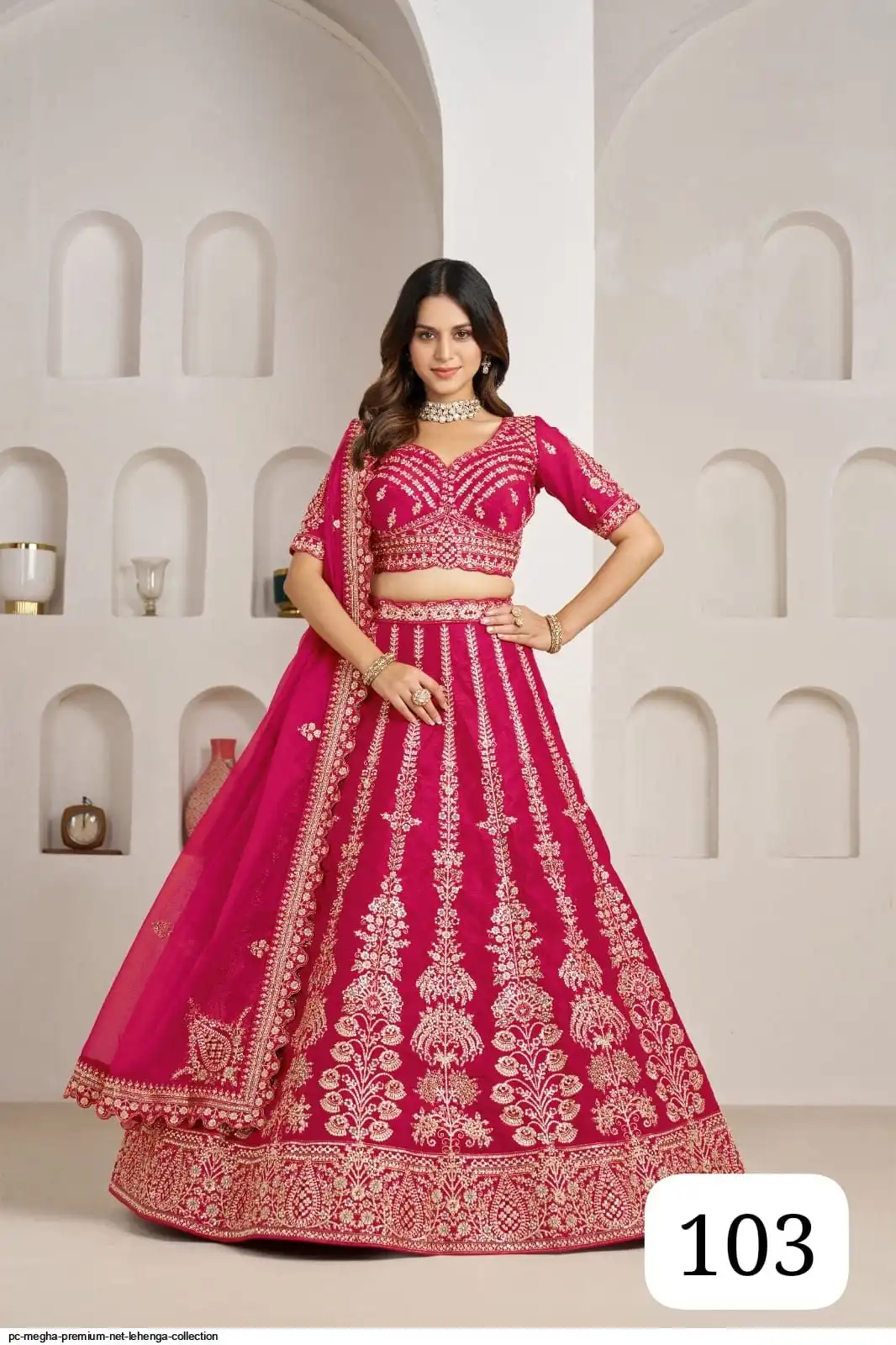 PC MEGHA PREMIUM NET LEHENGA COLLECTION 103