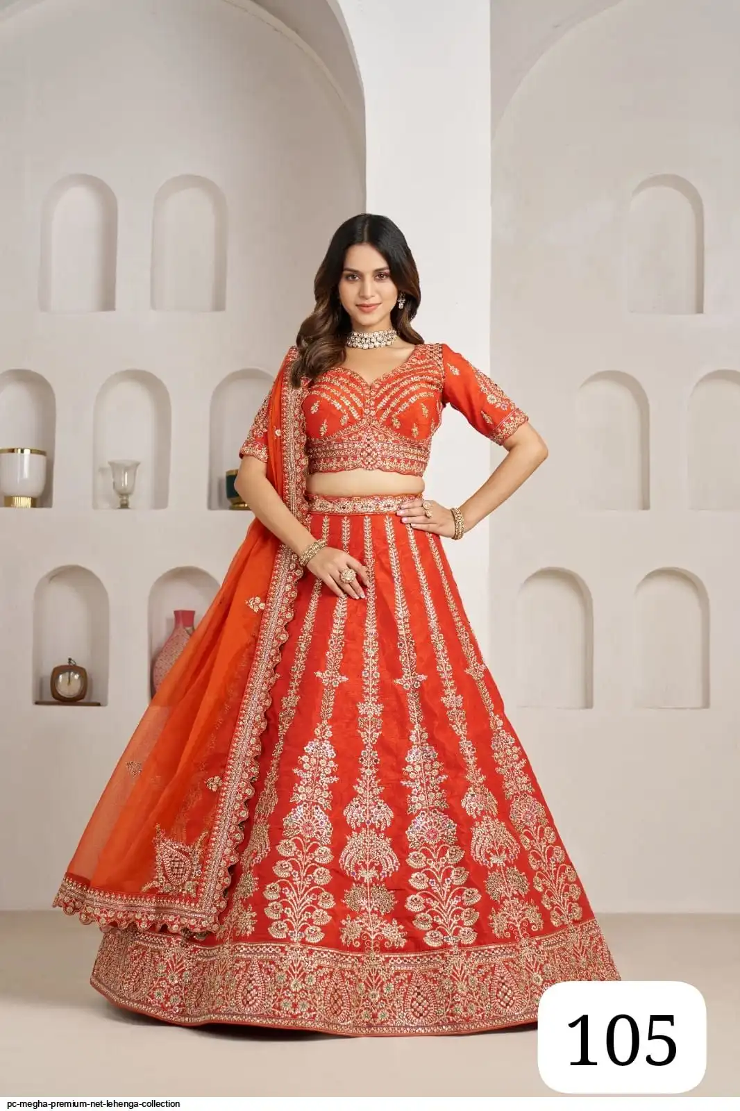 PC MEGHA PREMIUM NET LEHENGA COLLECTION 105