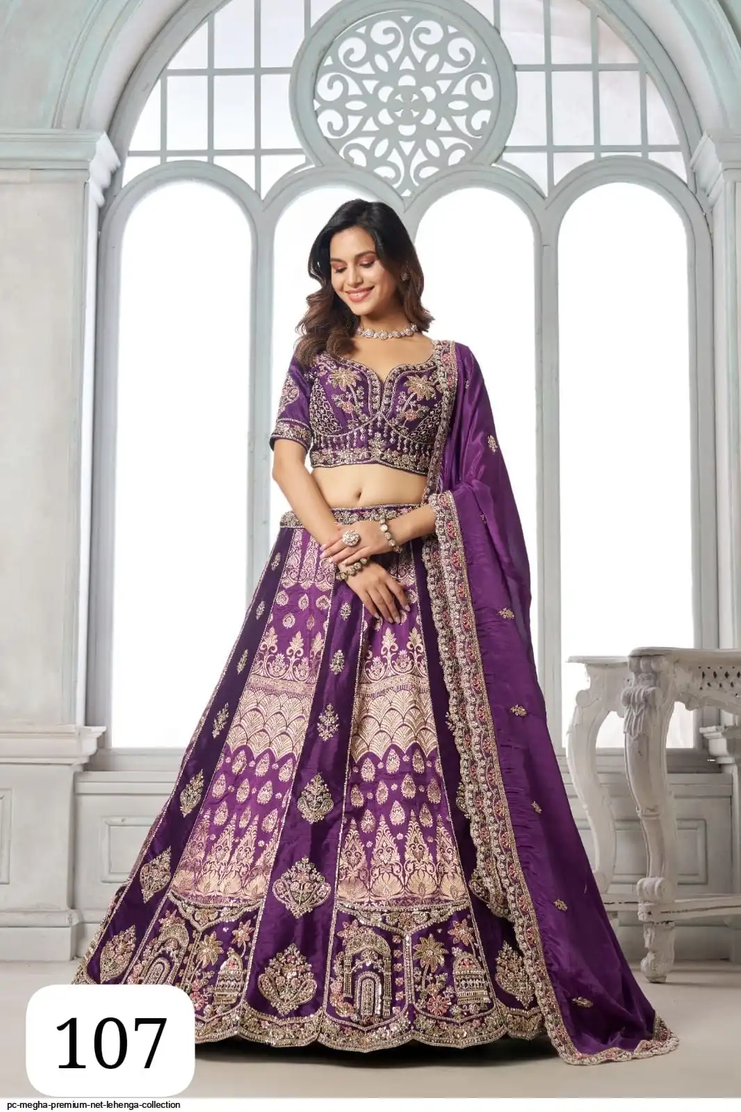 PC MEGHA PREMIUM NET LEHENGA COLLECTION 107