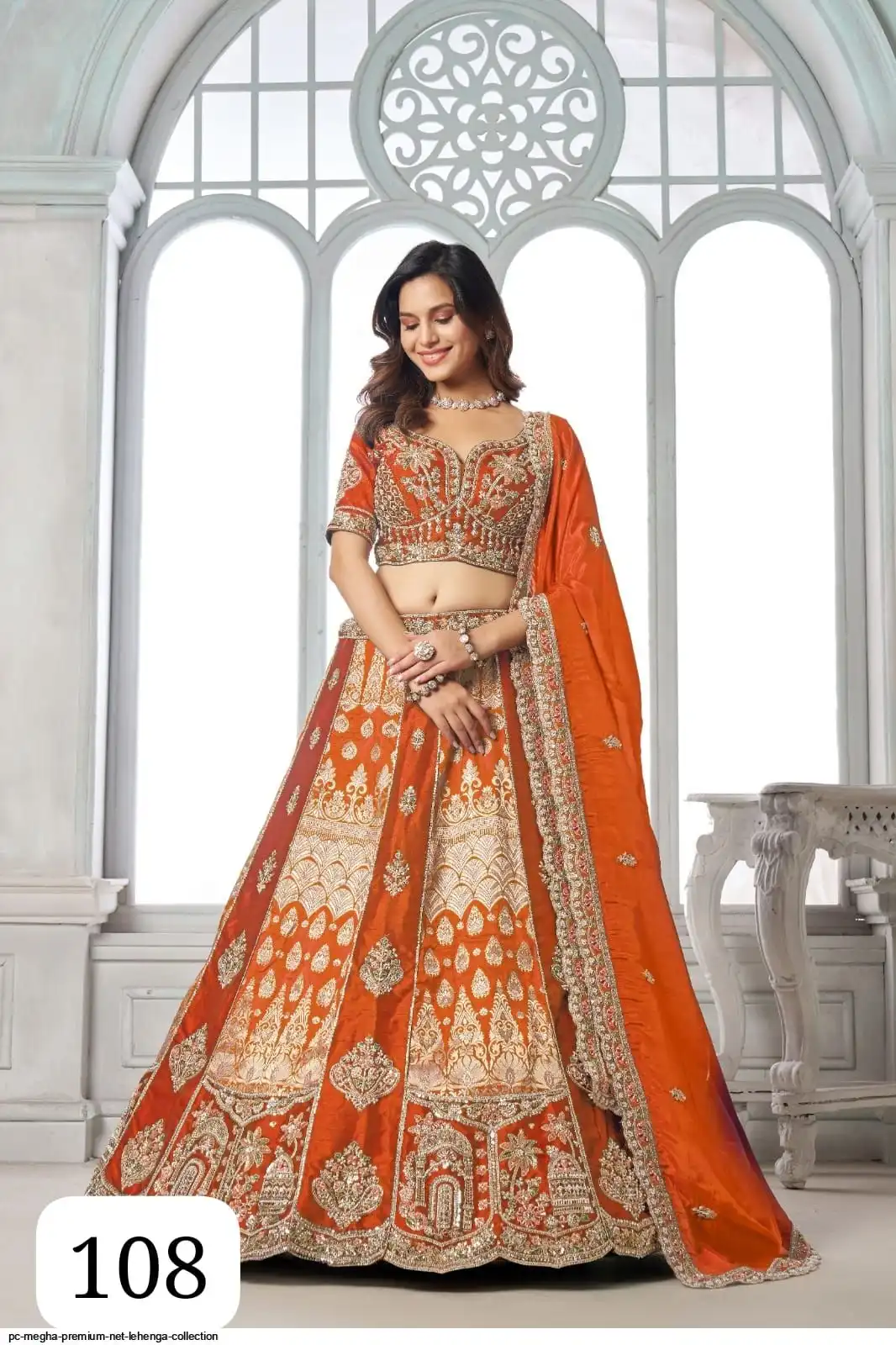 PC MEGHA PREMIUM NET LEHENGA COLLECTION 108