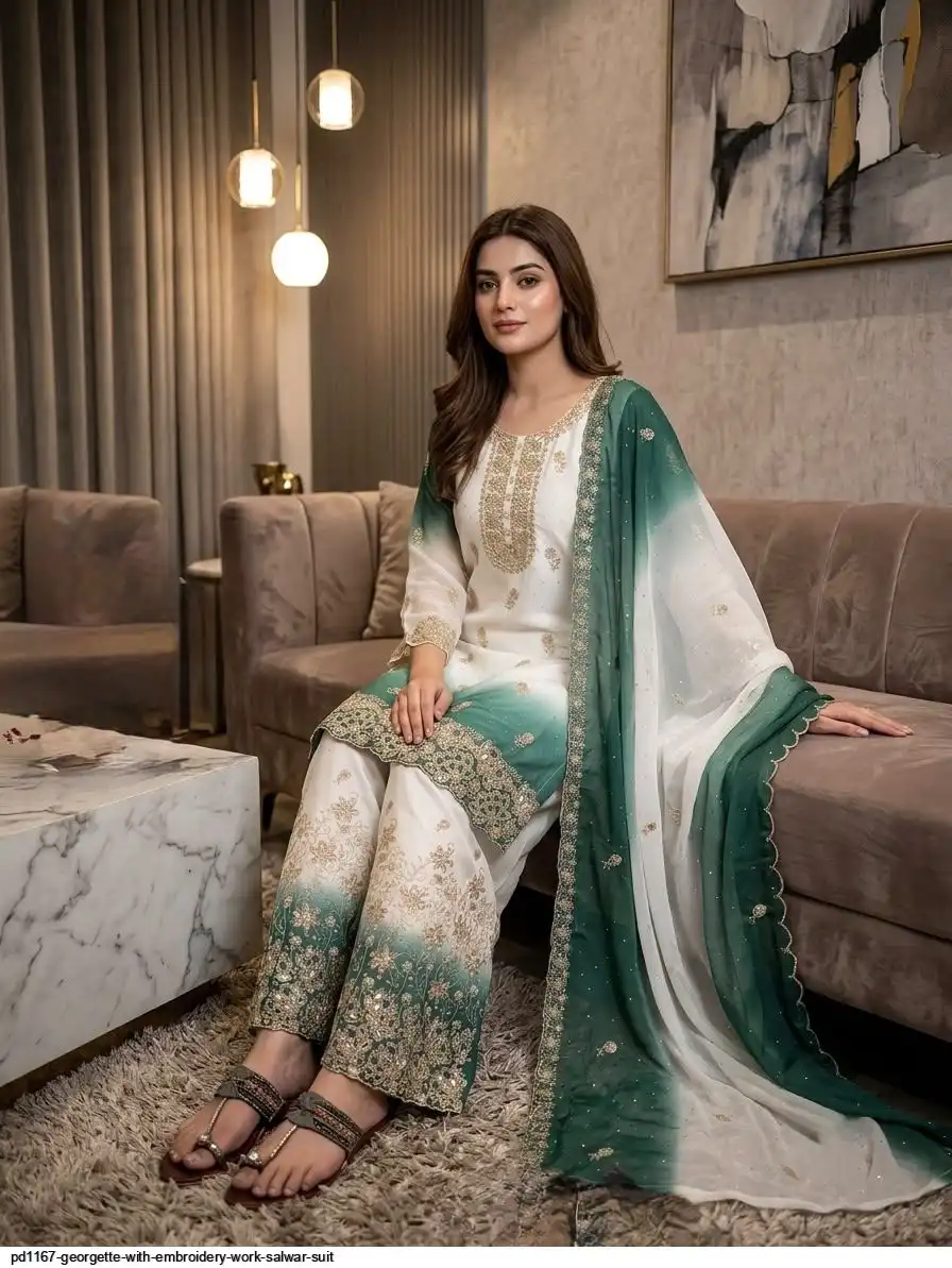 PD1167 GEORGETTE WITH EMBROIDERY WORK SALWAR SUIT 2
