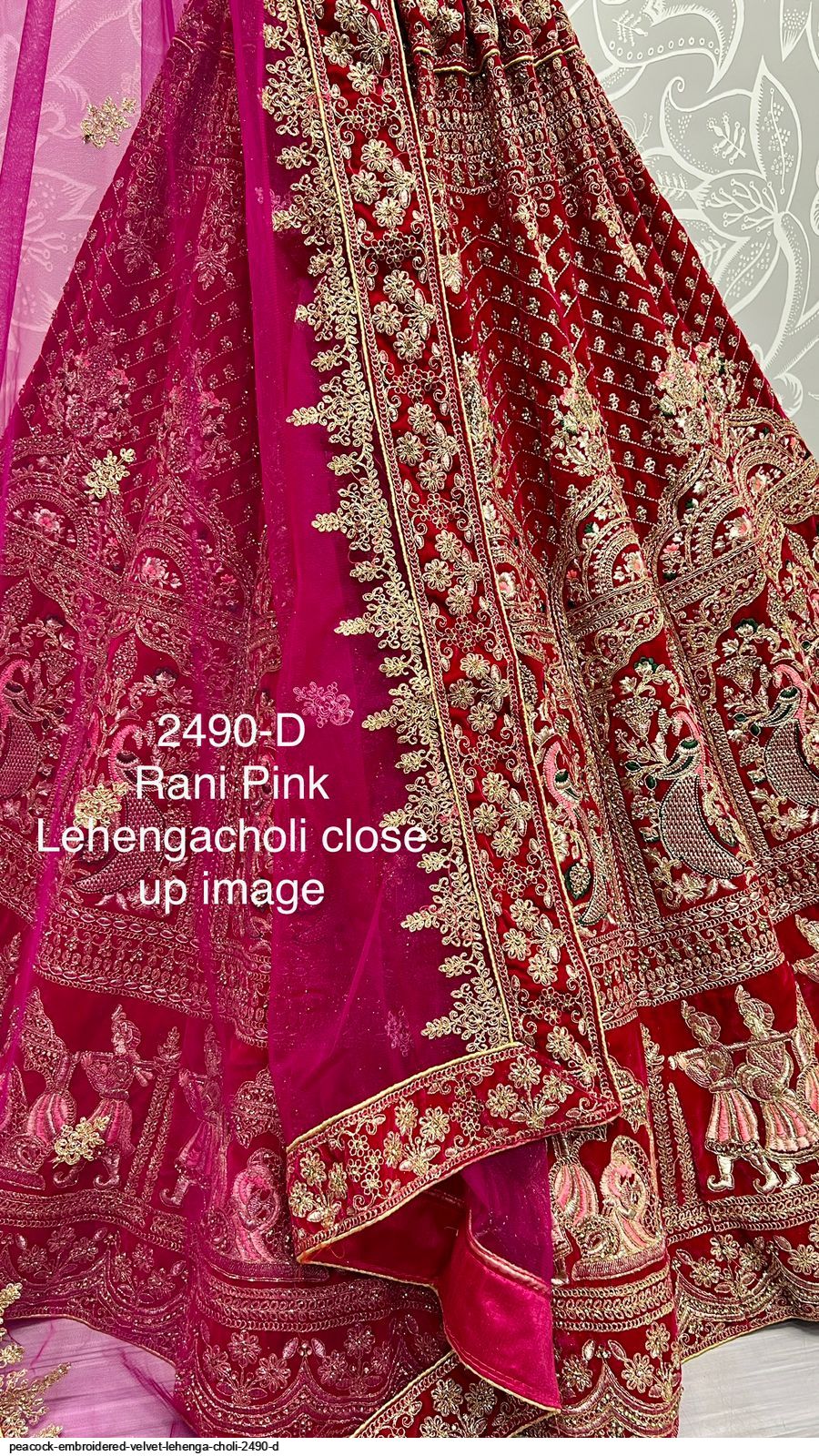 Peacock Embroidered Velvet Lehenga Choli 2490