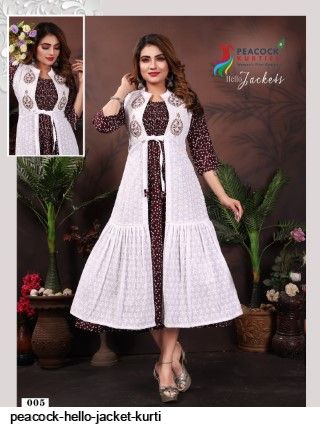 Quick Dry Best Price Ladies Black And Red Colour Full Sleeves Fancy Printed Jacket  Kurti at Best Price in Ranipet | Meha Fashions