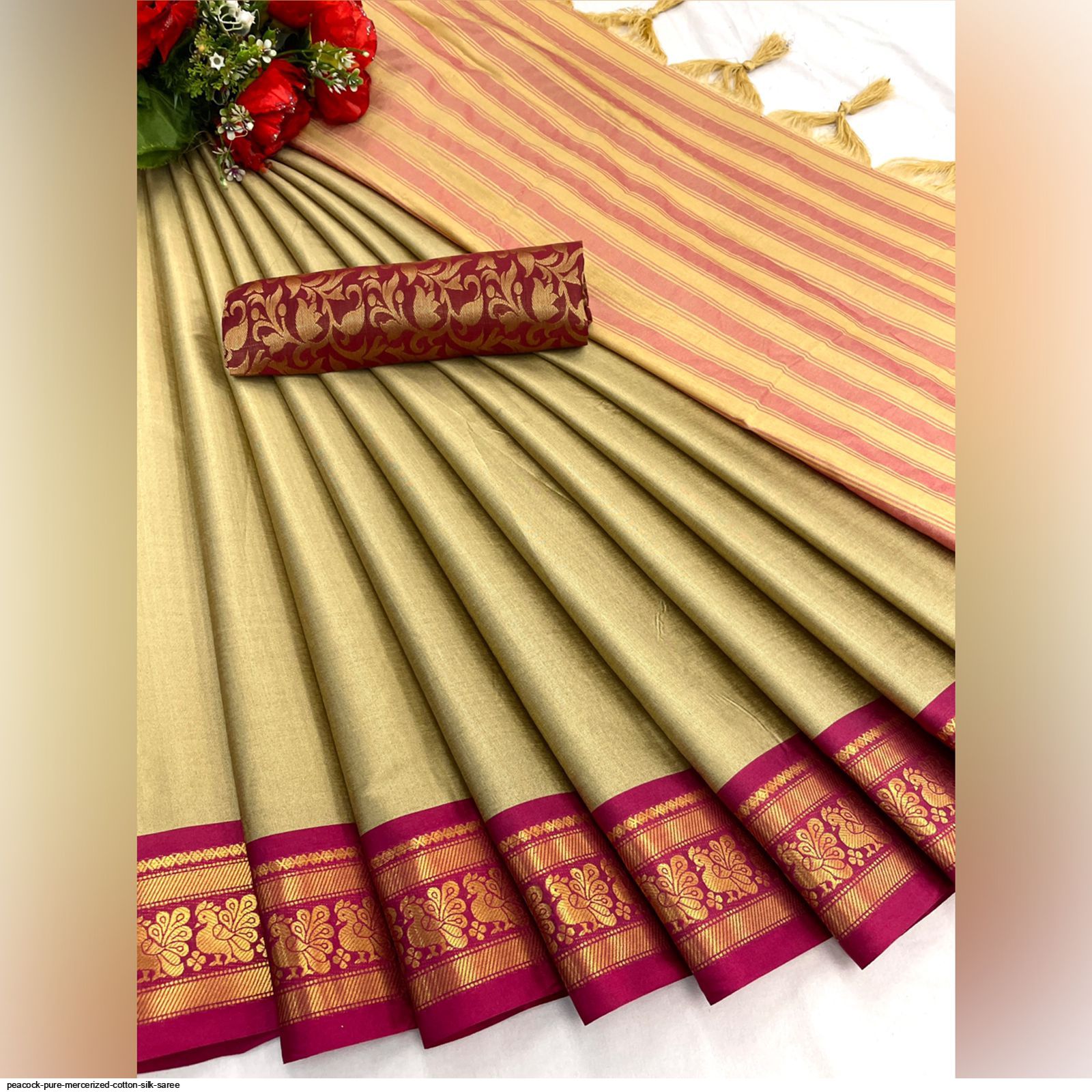 mercerized cotton saree