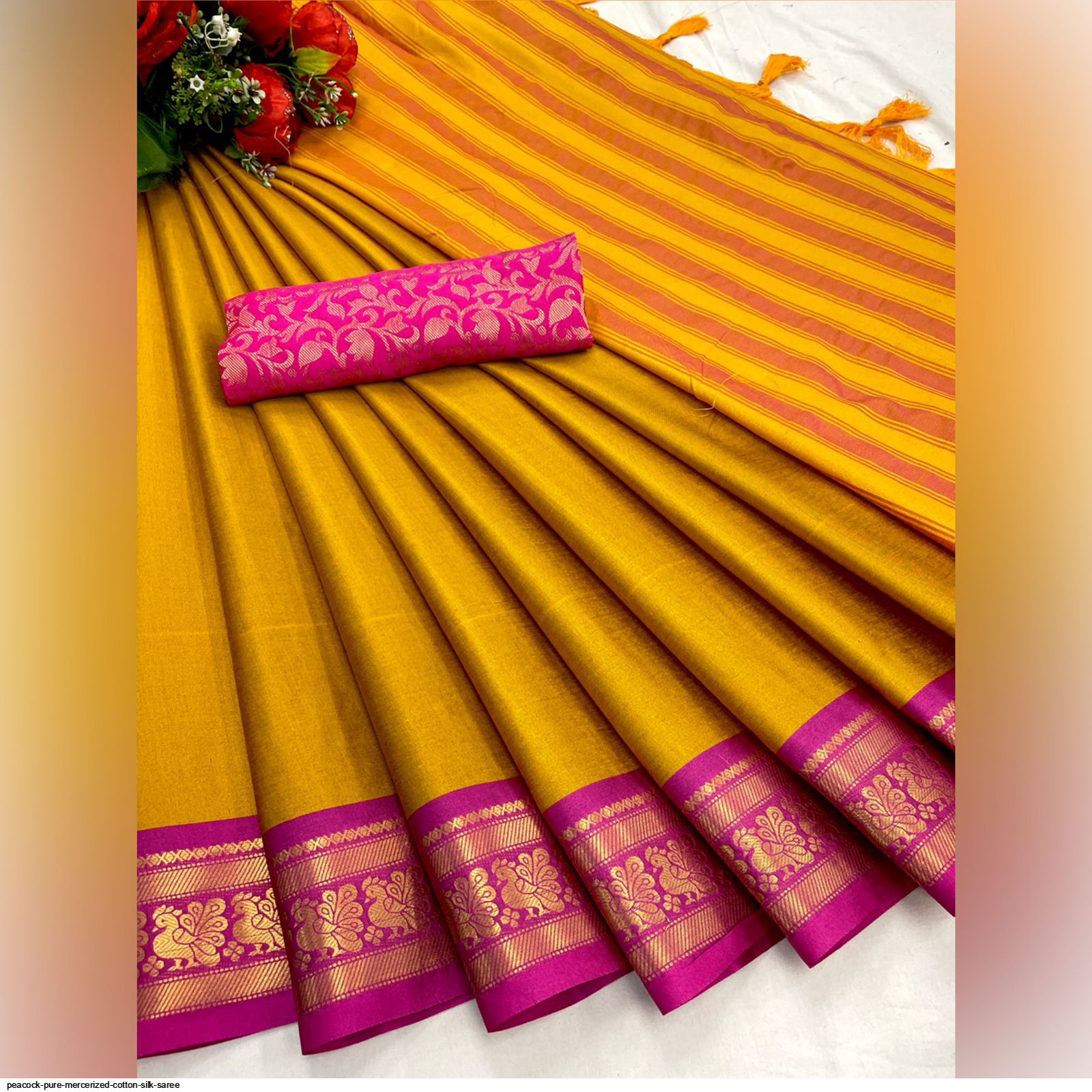 mercerized cotton saree