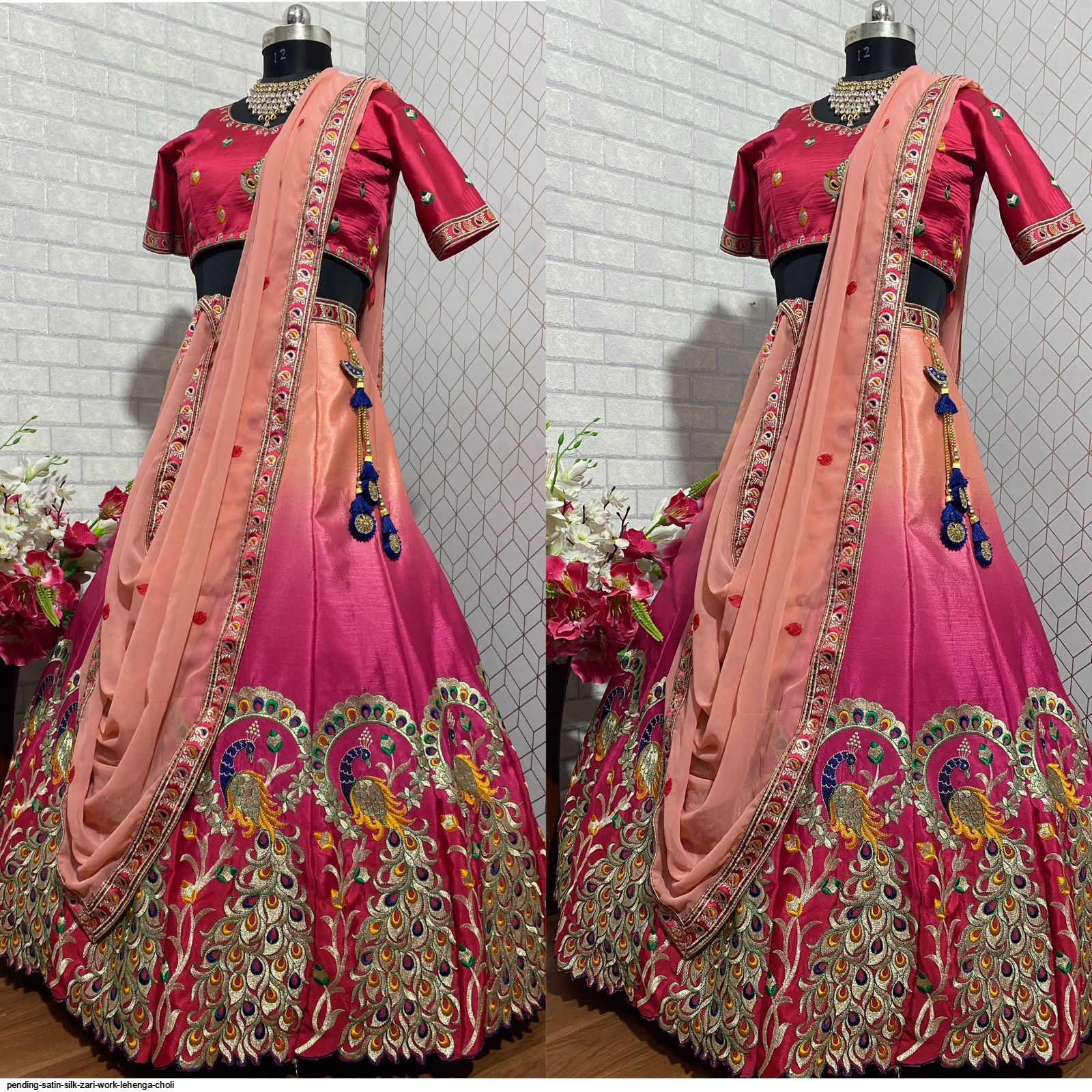 Pending Satin Silk Zari Work LEHENGA CHOLI
