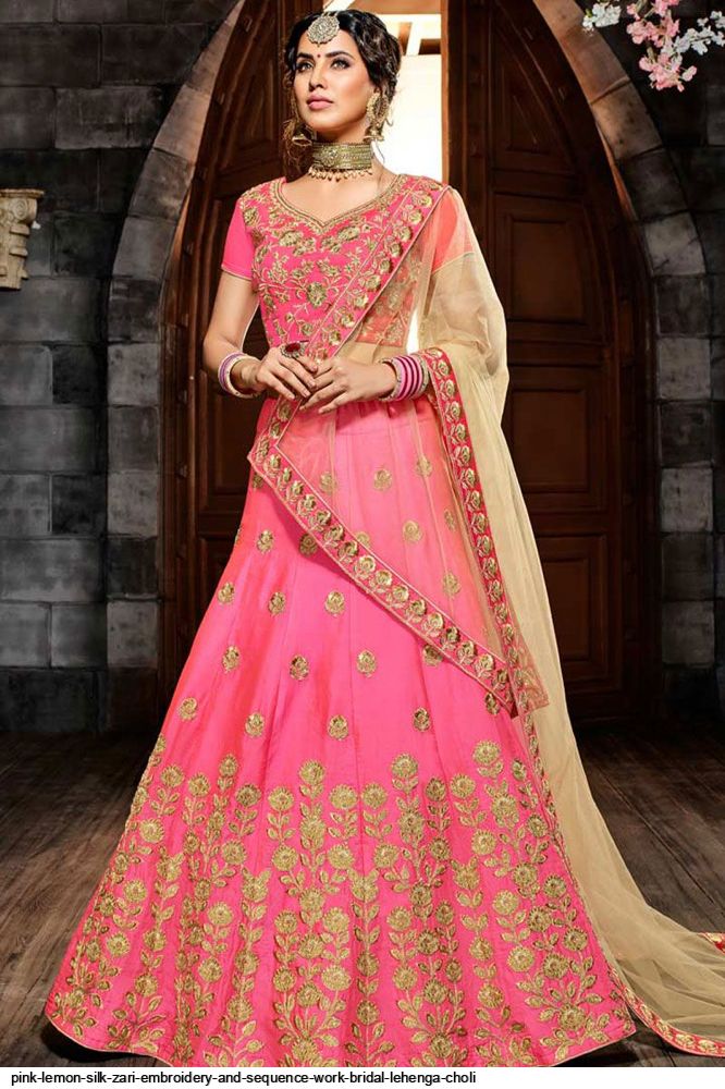 Lemon Partywear & Bridal Wear Chinon Lehenga Choli – buytwofast