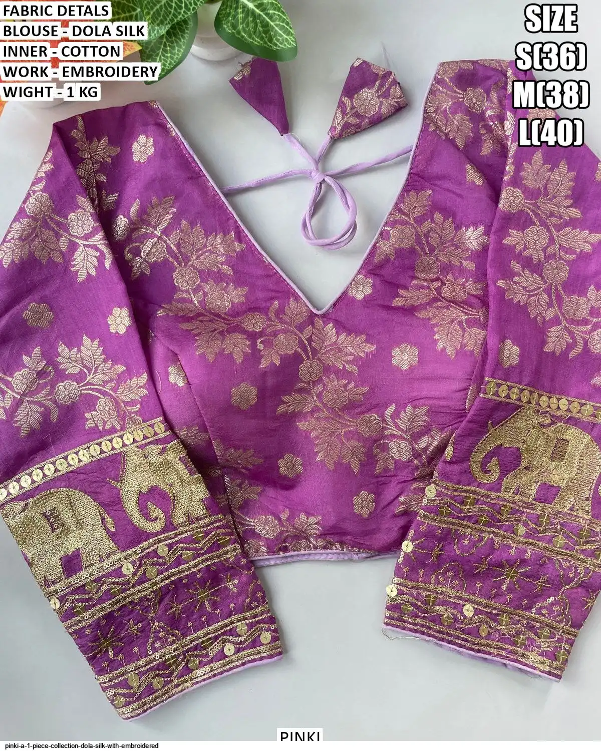 PINKI A 1 PIECE COLLECTION DOLA SILK WITH EMBROIDERED 2