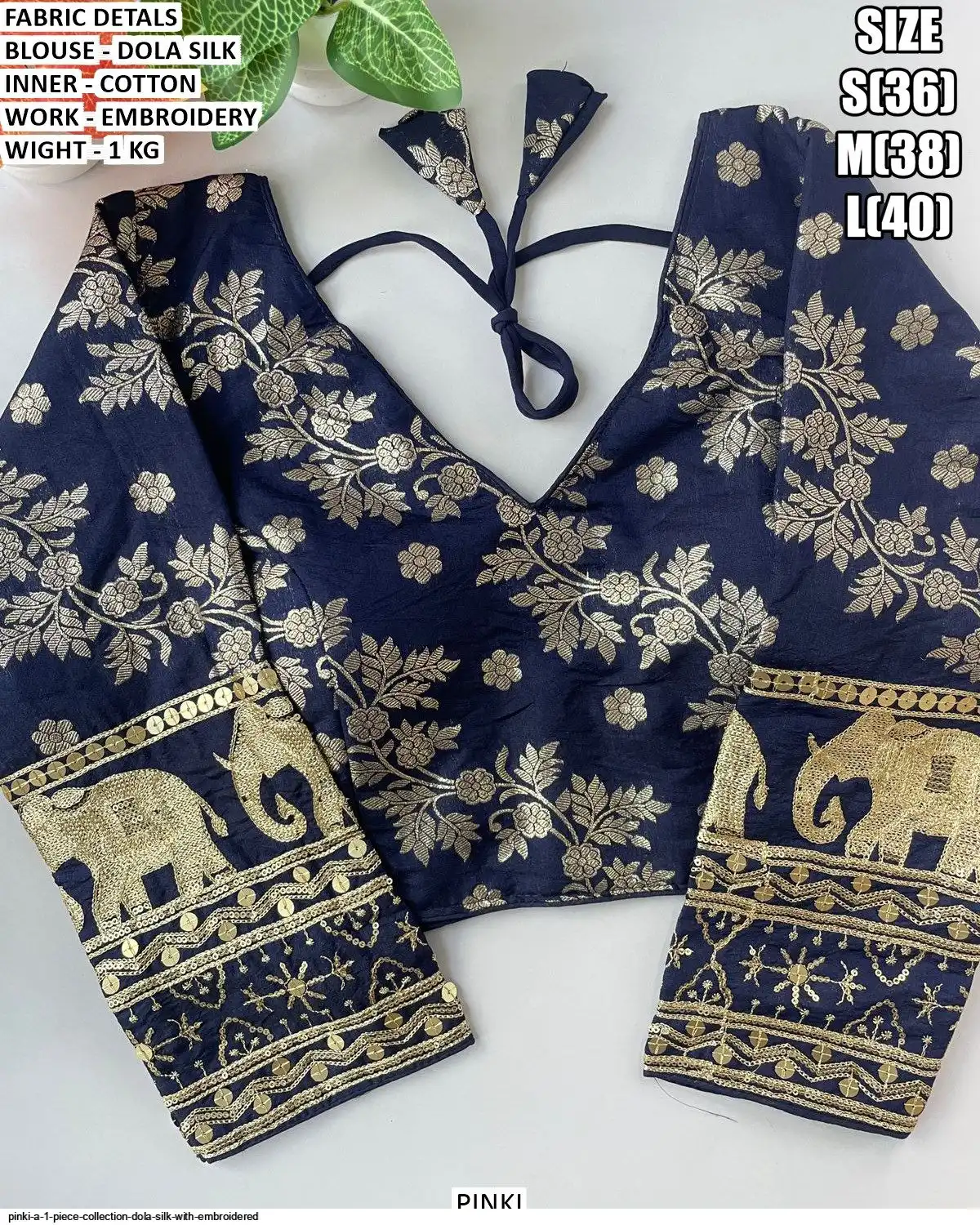 PINKI A 1 PIECE COLLECTION DOLA SILK WITH EMBROIDERED 4