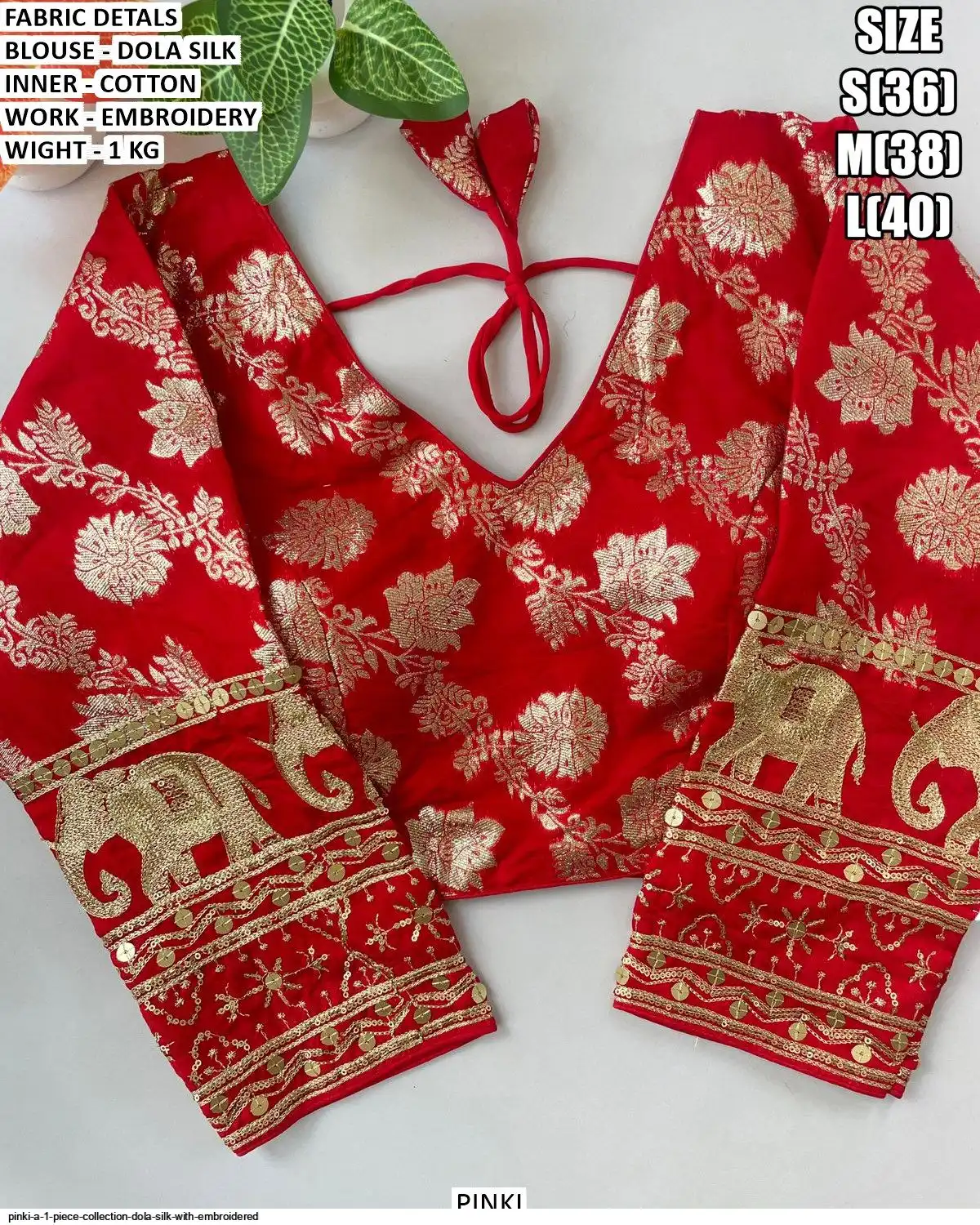 PINKI A 1 PIECE COLLECTION DOLA SILK WITH EMBROIDERED 11