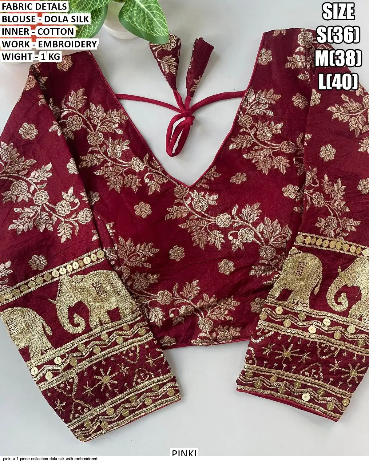PINKI A 1 PIECE COLLECTION DOLA SILK WITH EMBROIDERED 14