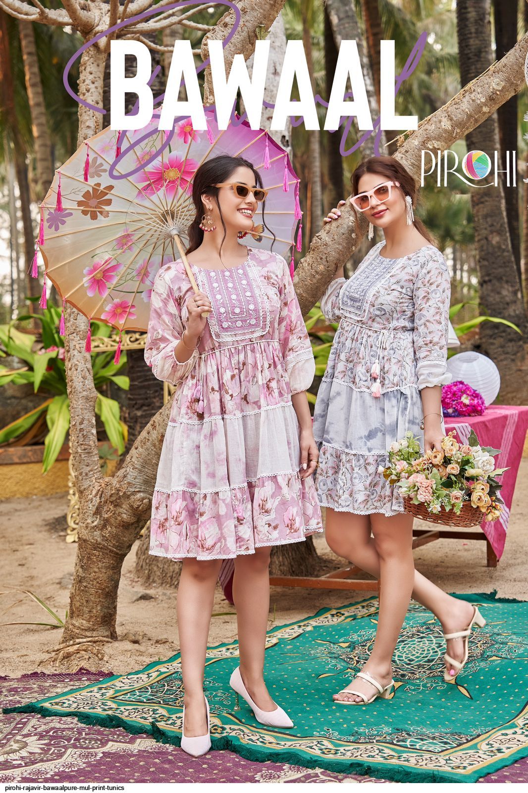 PIROHI RAJAVIR BAWAALPURE MUL PRINT TUNICS