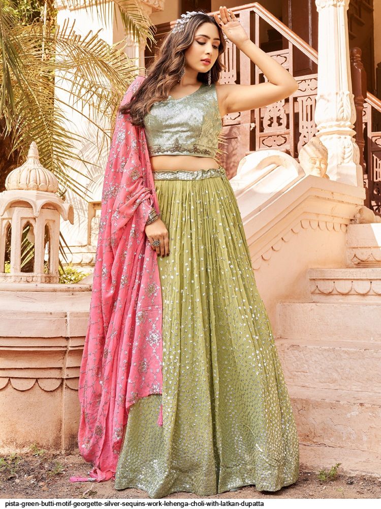 Photo of Red Lehenga with Silver Embroidery and Thread work