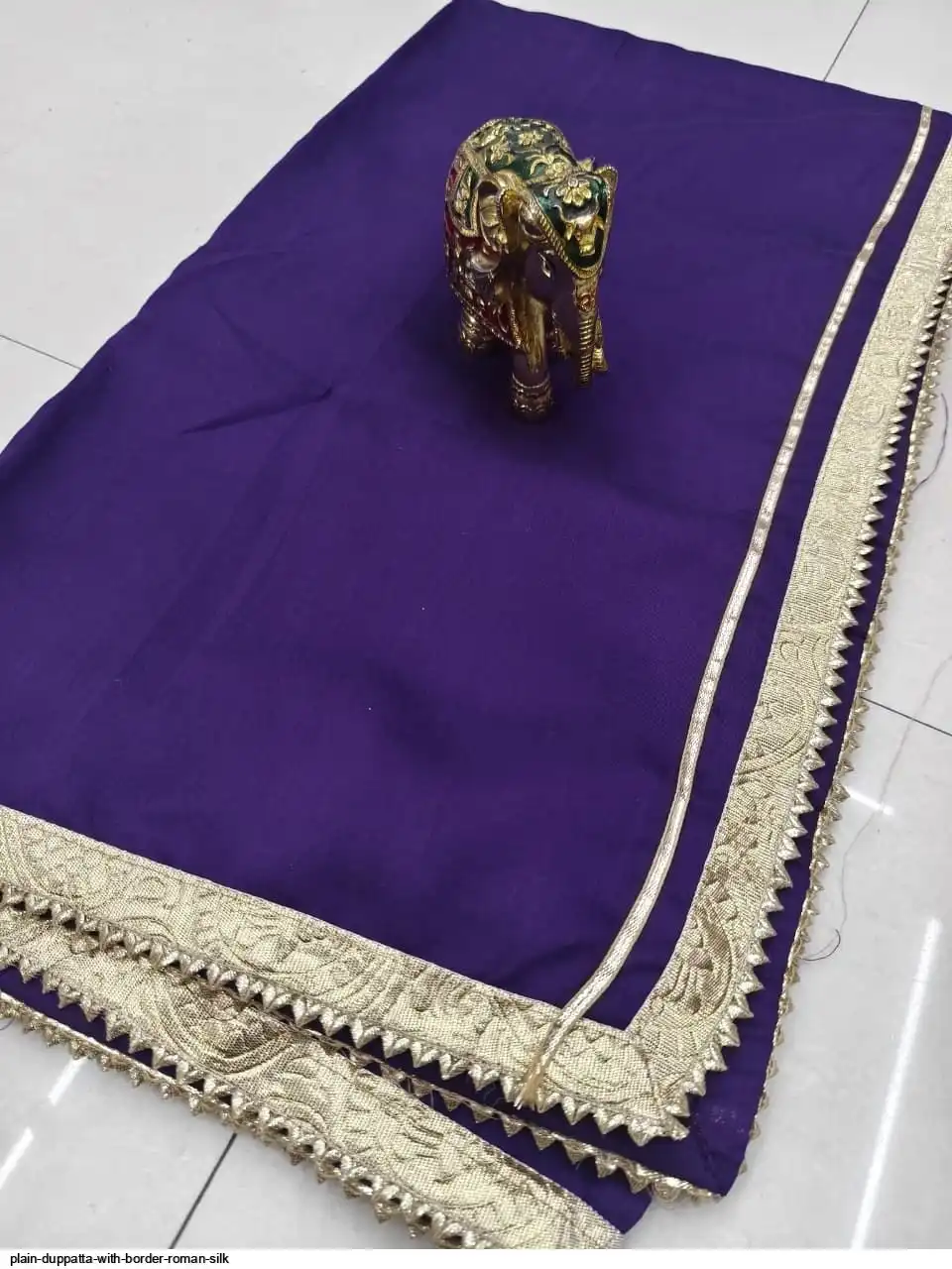 PLAIN DUPPATTA WITH BORDER ROMAN SILK 2