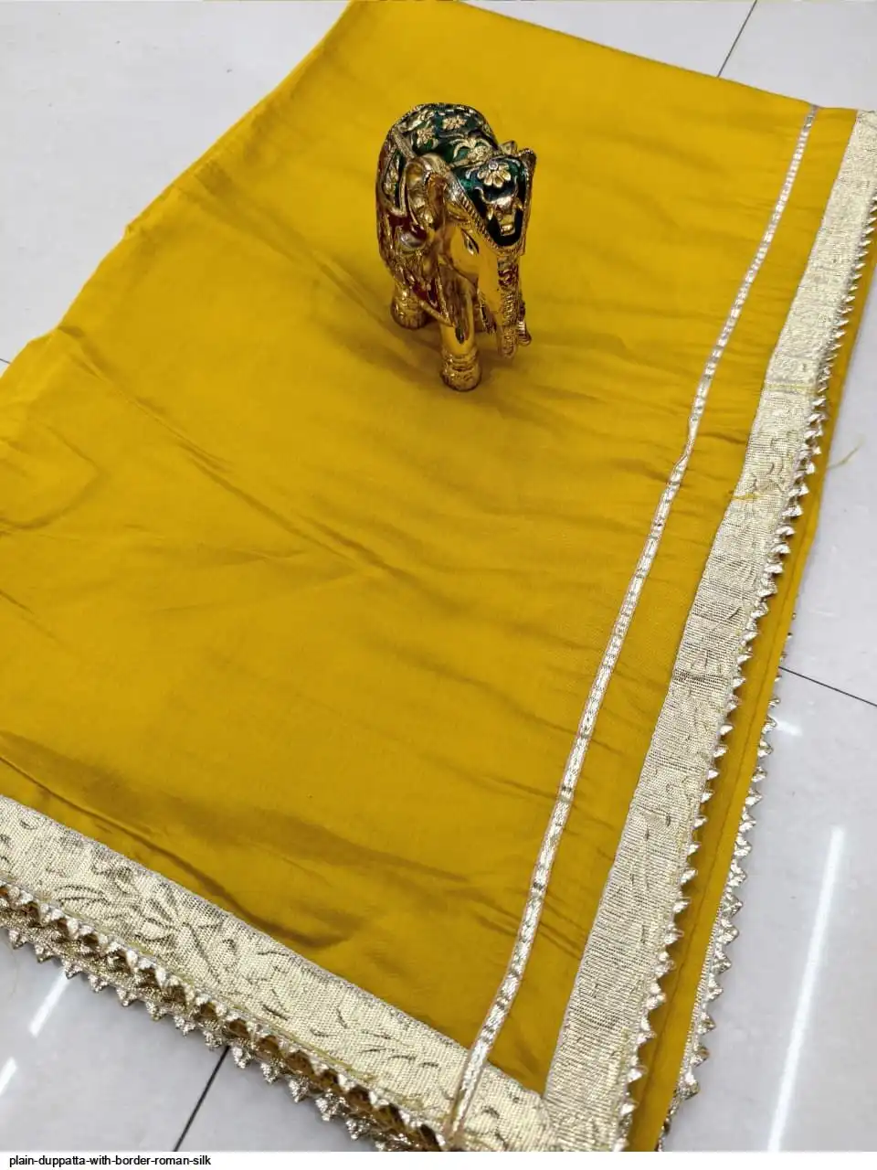 PLAIN DUPPATTA WITH BORDER ROMAN SILK 3