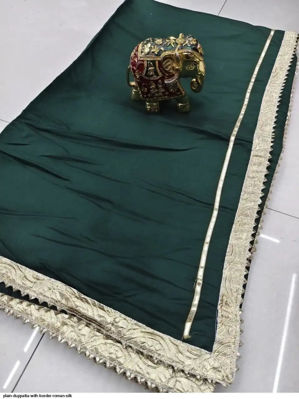 PLAIN DUPPATTA WITH BORDER ROMAN SILK 5