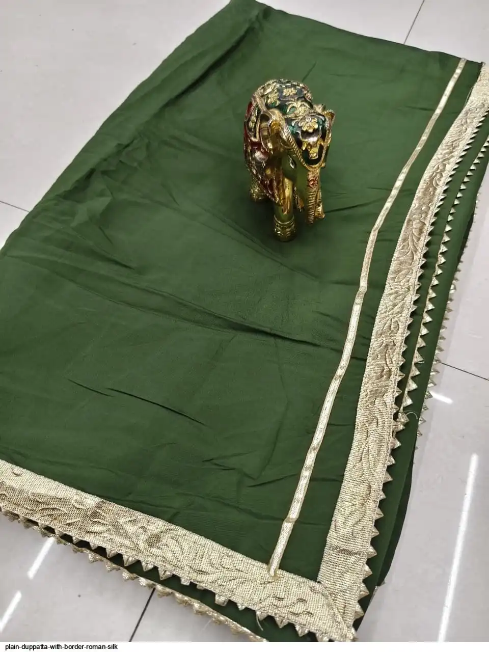 PLAIN DUPPATTA WITH BORDER ROMAN SILK 8