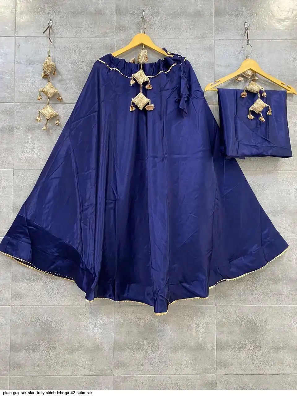 PLAIN GAJI SILK SKIRT FULLY STITCH LEHNGA 42 SATIN SILK 6