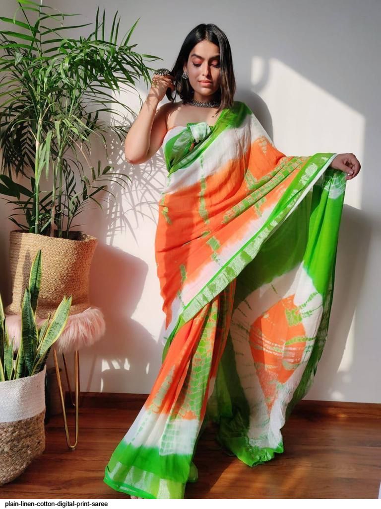 Buy Women's Lilan Cotton Saree (Rama) at Amazon.in