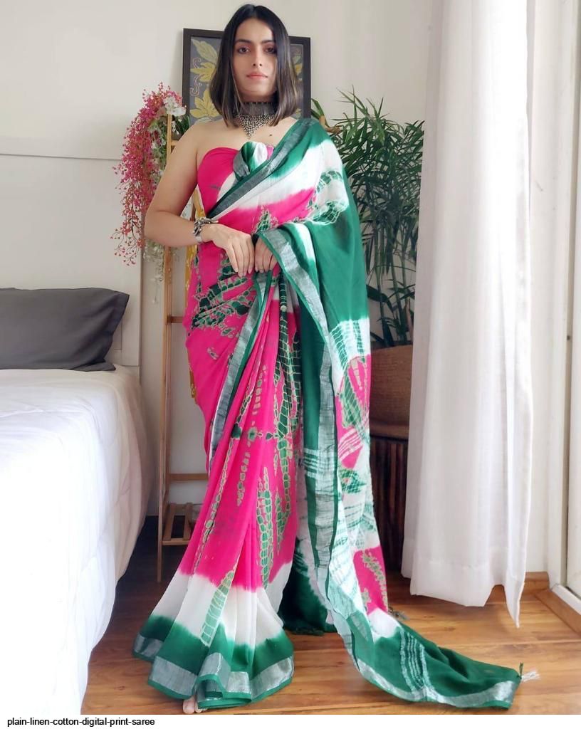 Linen Saree | Saree, Fashion, Printing on fabric