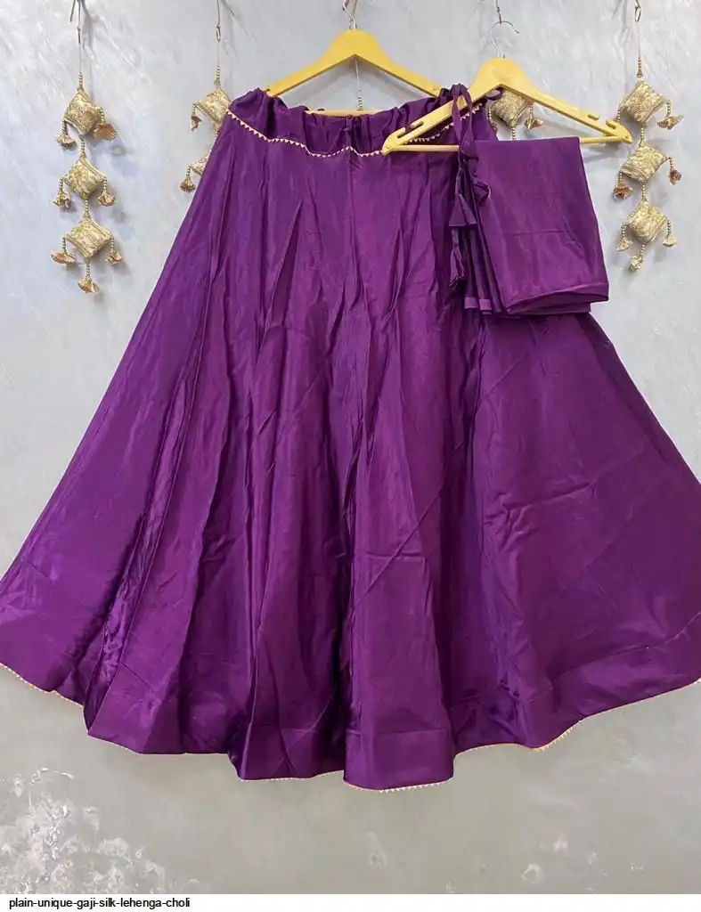 PLAIN UNIQUE GAJI SILK LEHENGA CHOLI 1