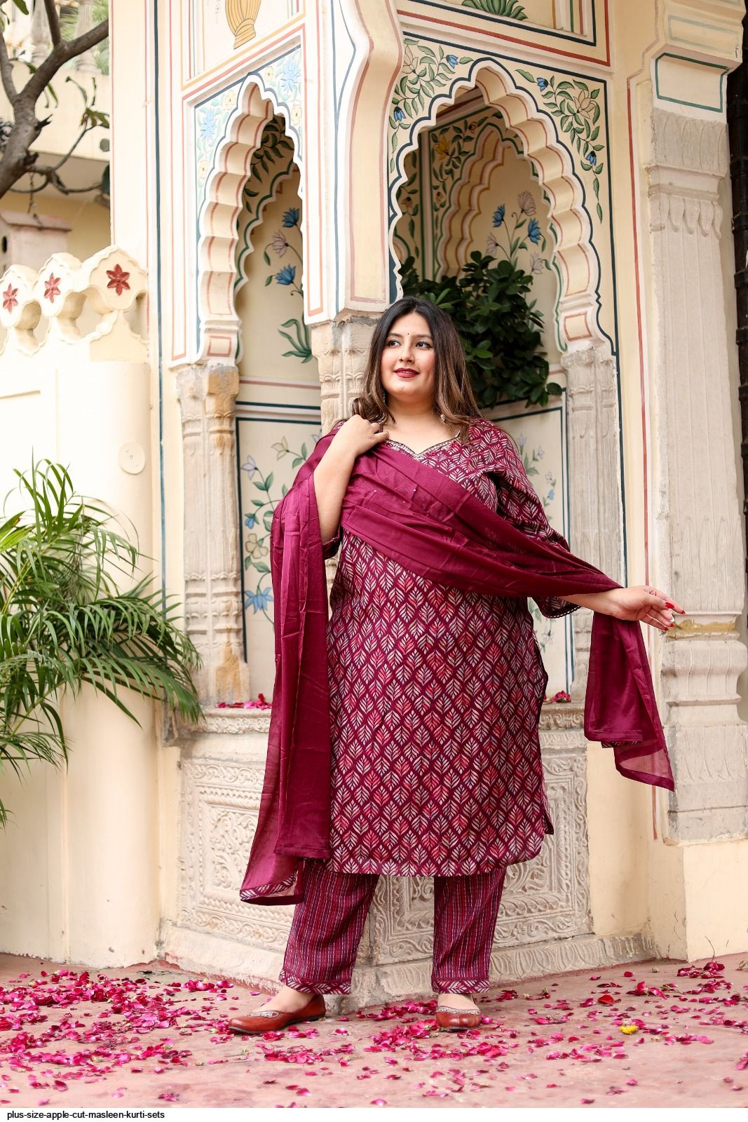 Set Pantaloni Palazzo Seta Set Kurta Donna Con Dupatta Stile Indiano - Abito Tradizionale Con Pantaloni Palazzo Abito Tradizionale Con Dupatta