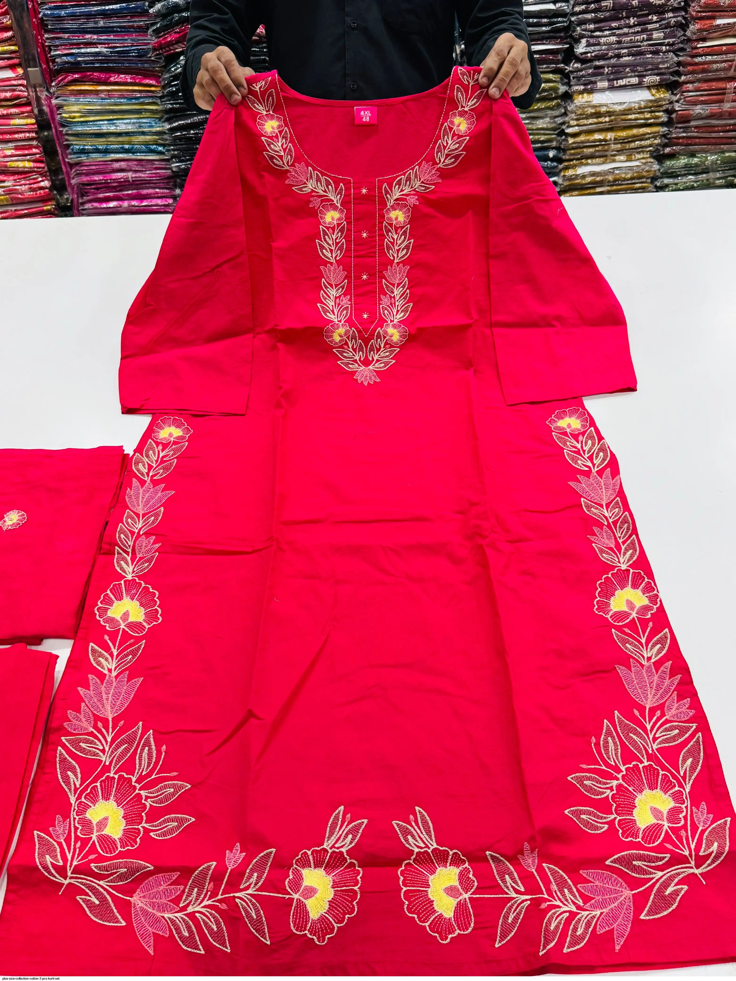 PLUS SIZE COLLECTION COTTON 3 PCS KURTI SET C