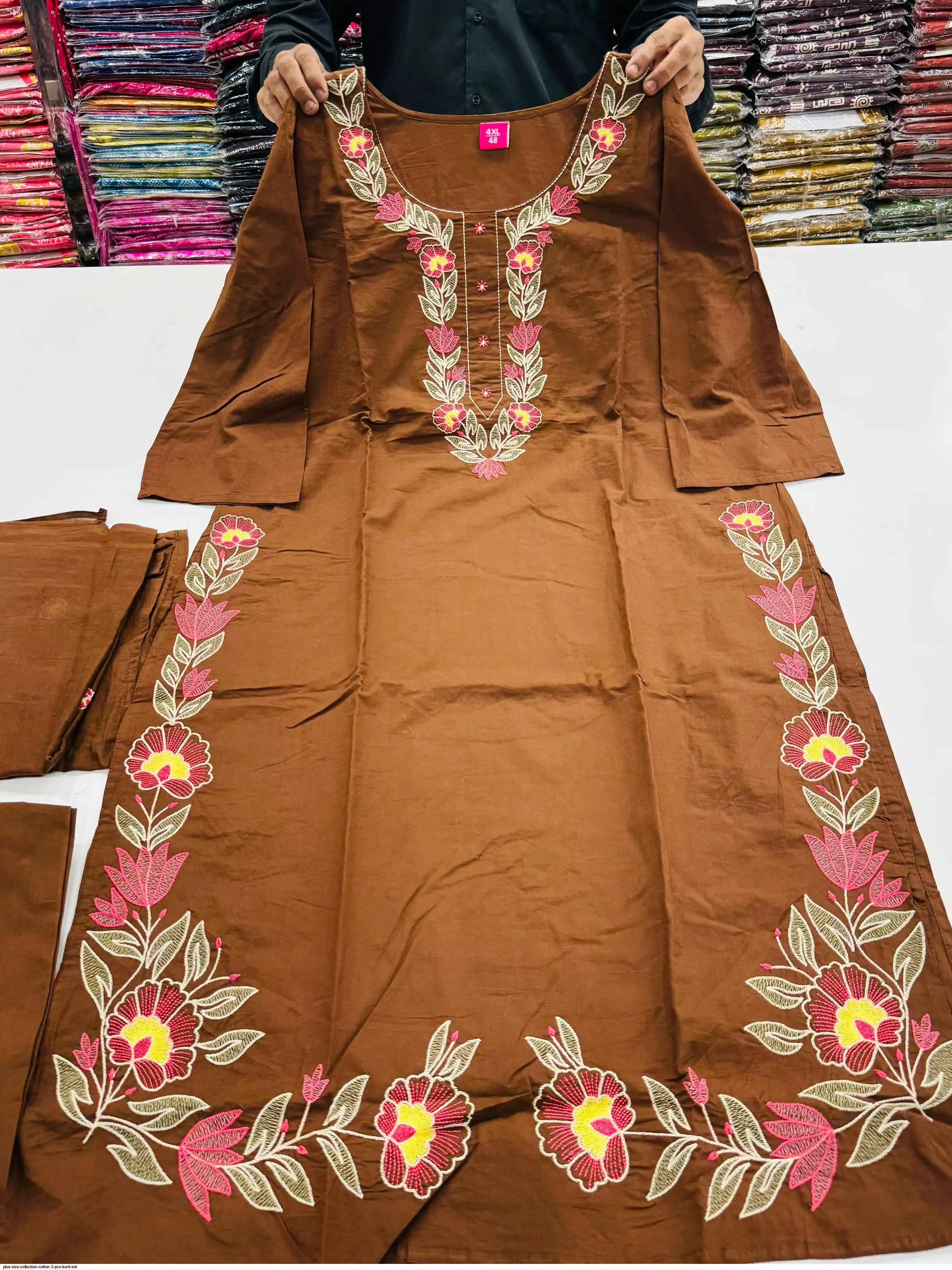 PLUS SIZE COLLECTION COTTON 3 PCS KURTI SET B