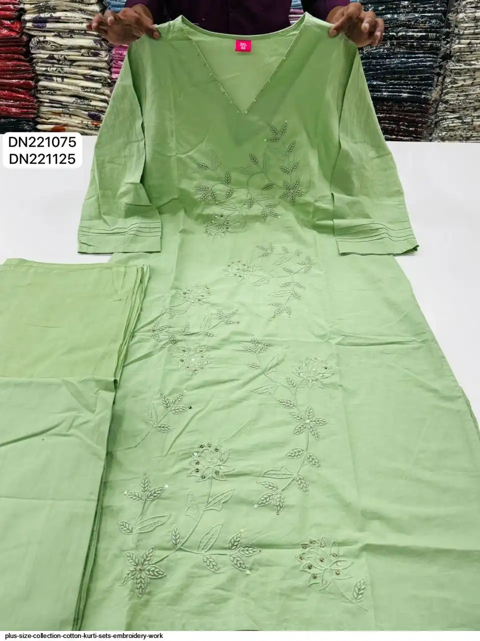 PLUS SIZE COLLECTION COTTON KURTI SETS EMBROIDERY WORK B