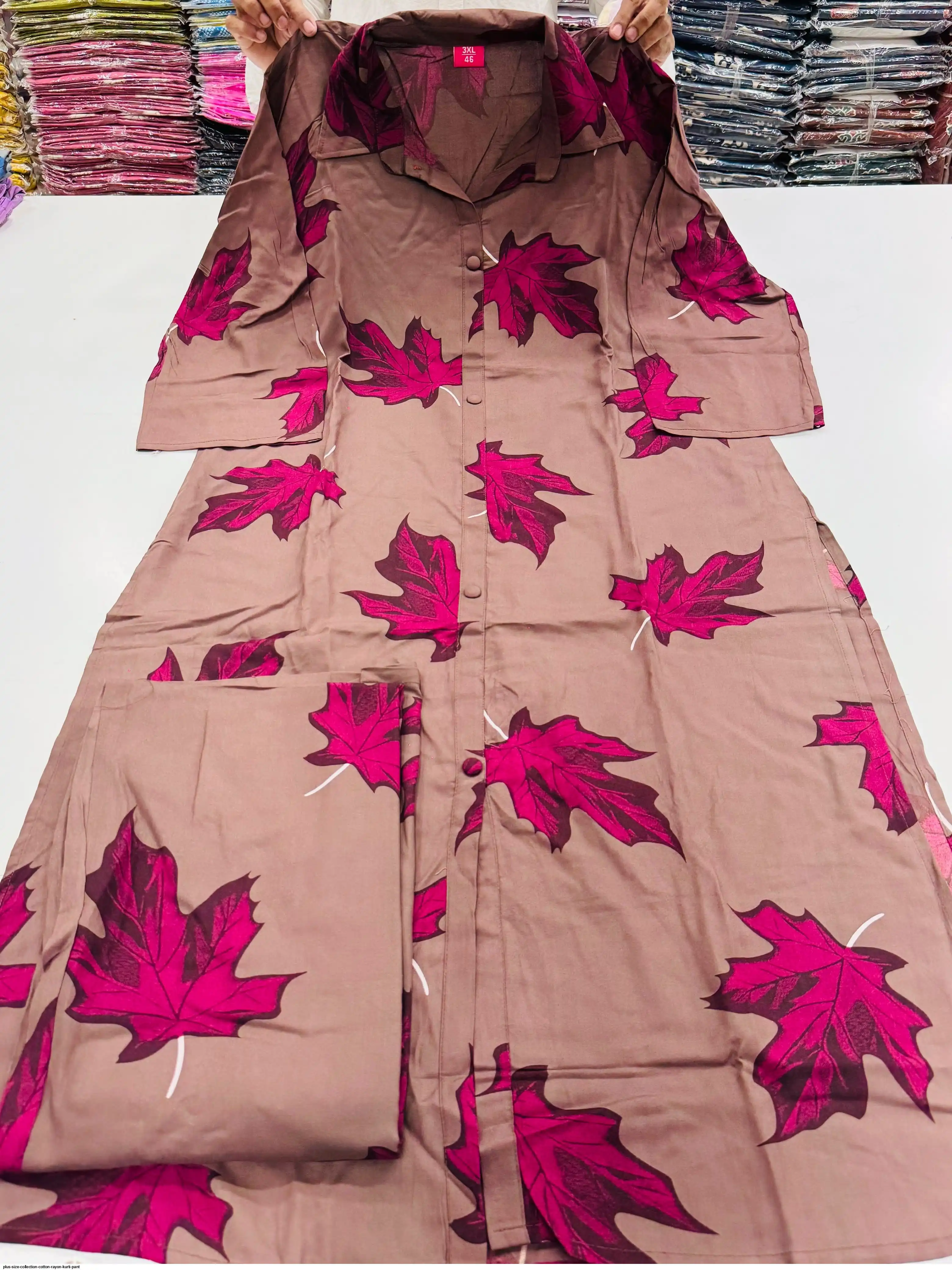 PLUS SIZE COLLECTION COTTON RAYON KURTI PANT G