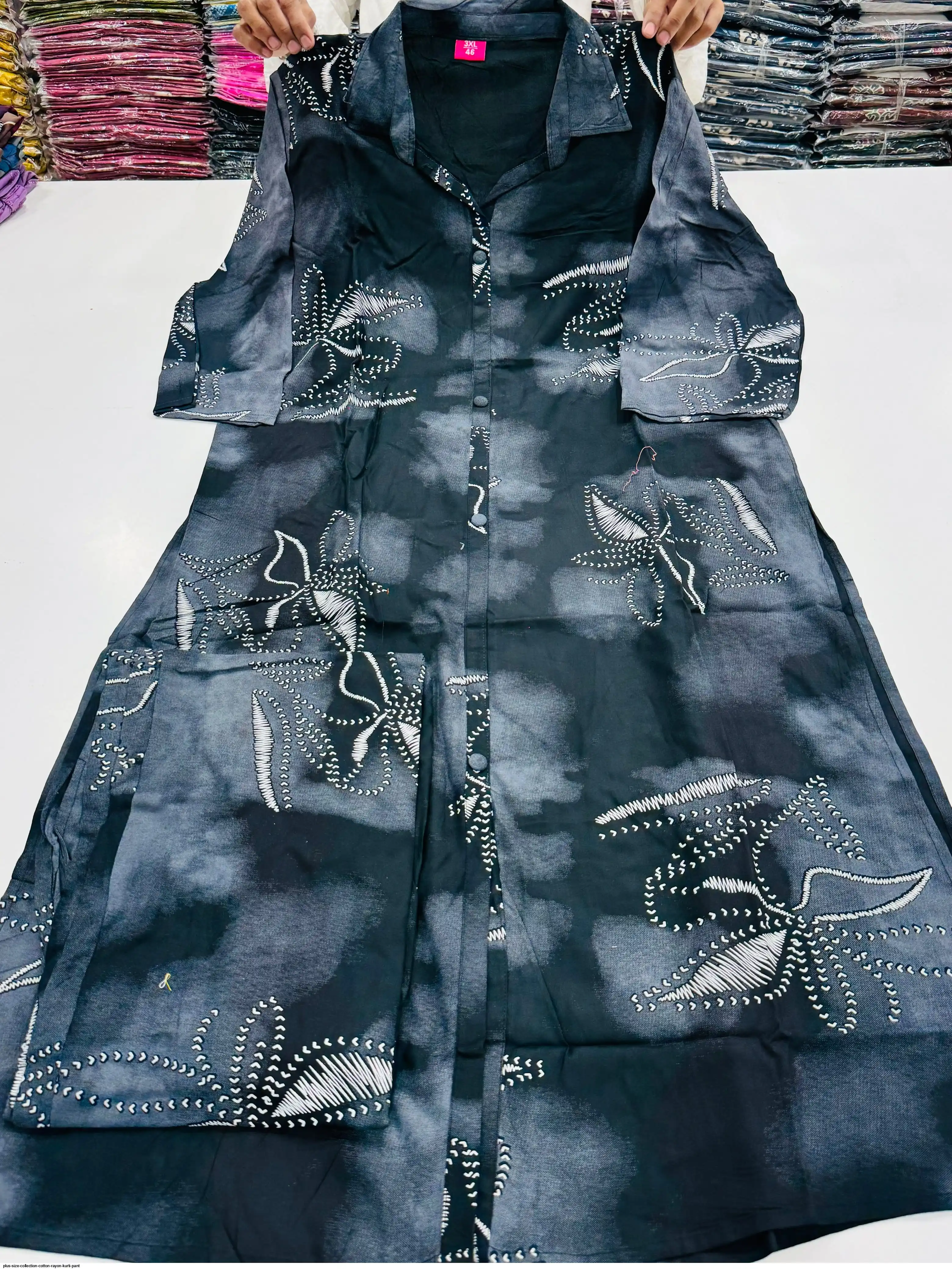 PLUS SIZE COLLECTION COTTON RAYON KURTI PANT I