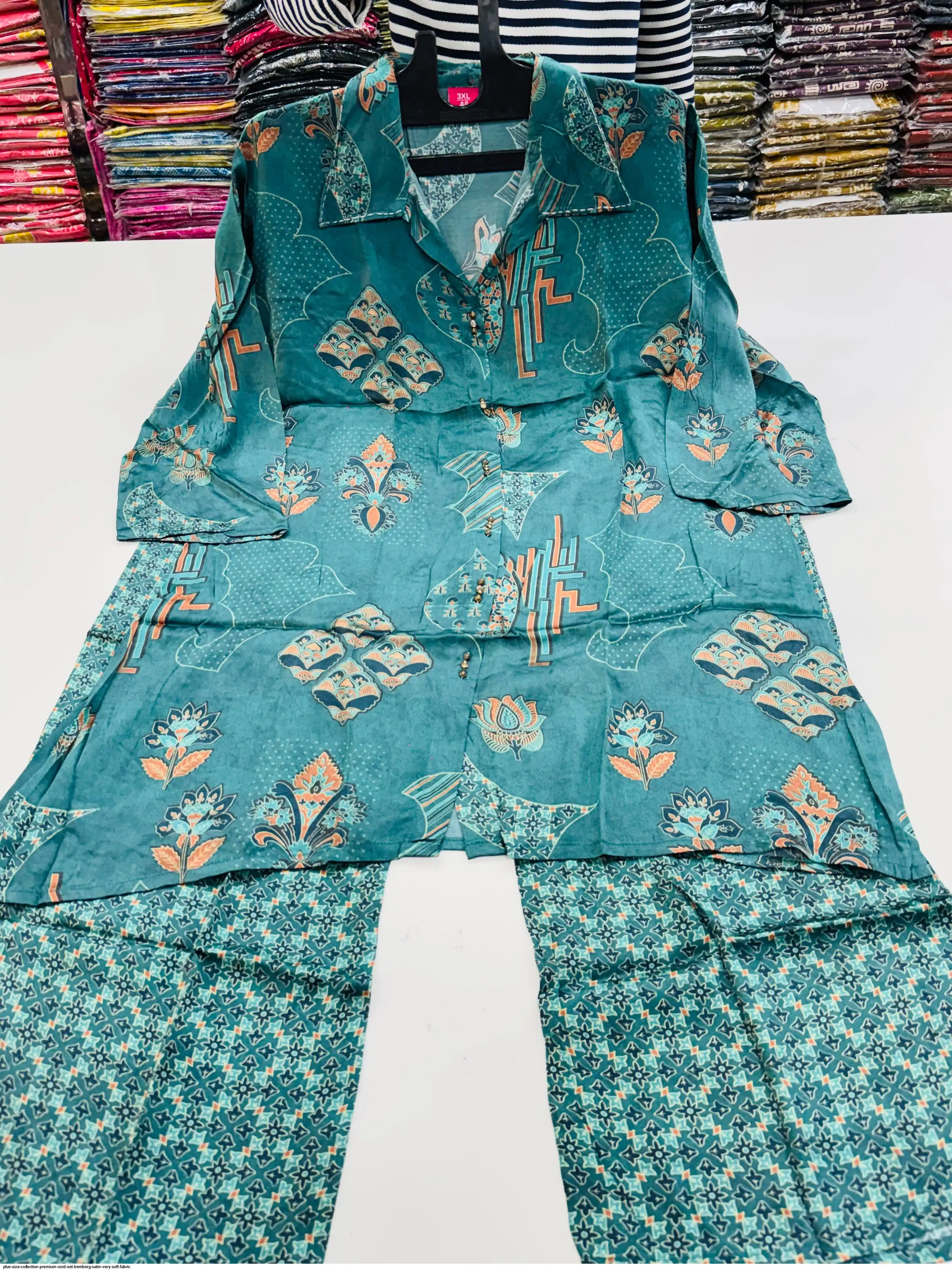 PLUS SIZE COLLECTION PREMIUM CORD SET BEMBERG SATIN VERY SOFT FABRIC G