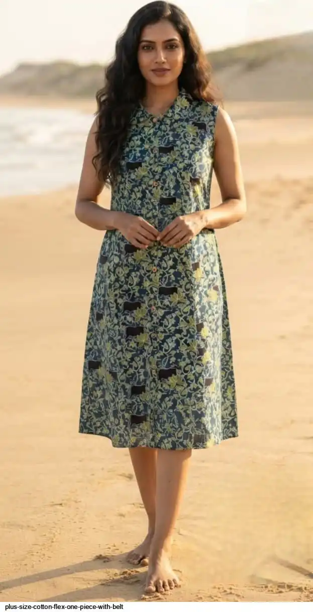 one piece dress for fat ladies india Plus Size Cotton Flex Wholesale Elegant floral dress