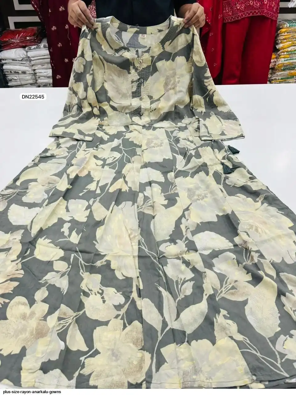 PLUS SIZE RAYON ANARKALU GOWNS A