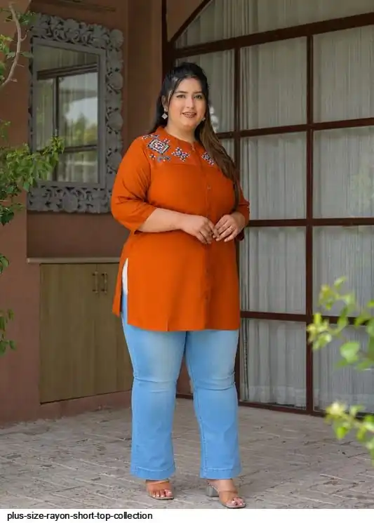 PLUS SIZE RAYON SHORT TOP COLLECTION C