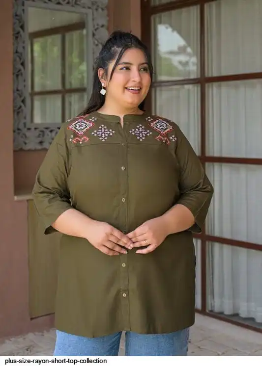 PLUS SIZE RAYON SHORT TOP COLLECTION A