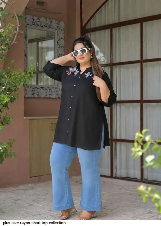 PLUS SIZE RAYON SHORT TOP COLLECTION B