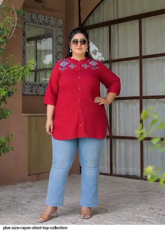 PLUS SIZE RAYON SHORT TOP COLLECTION E