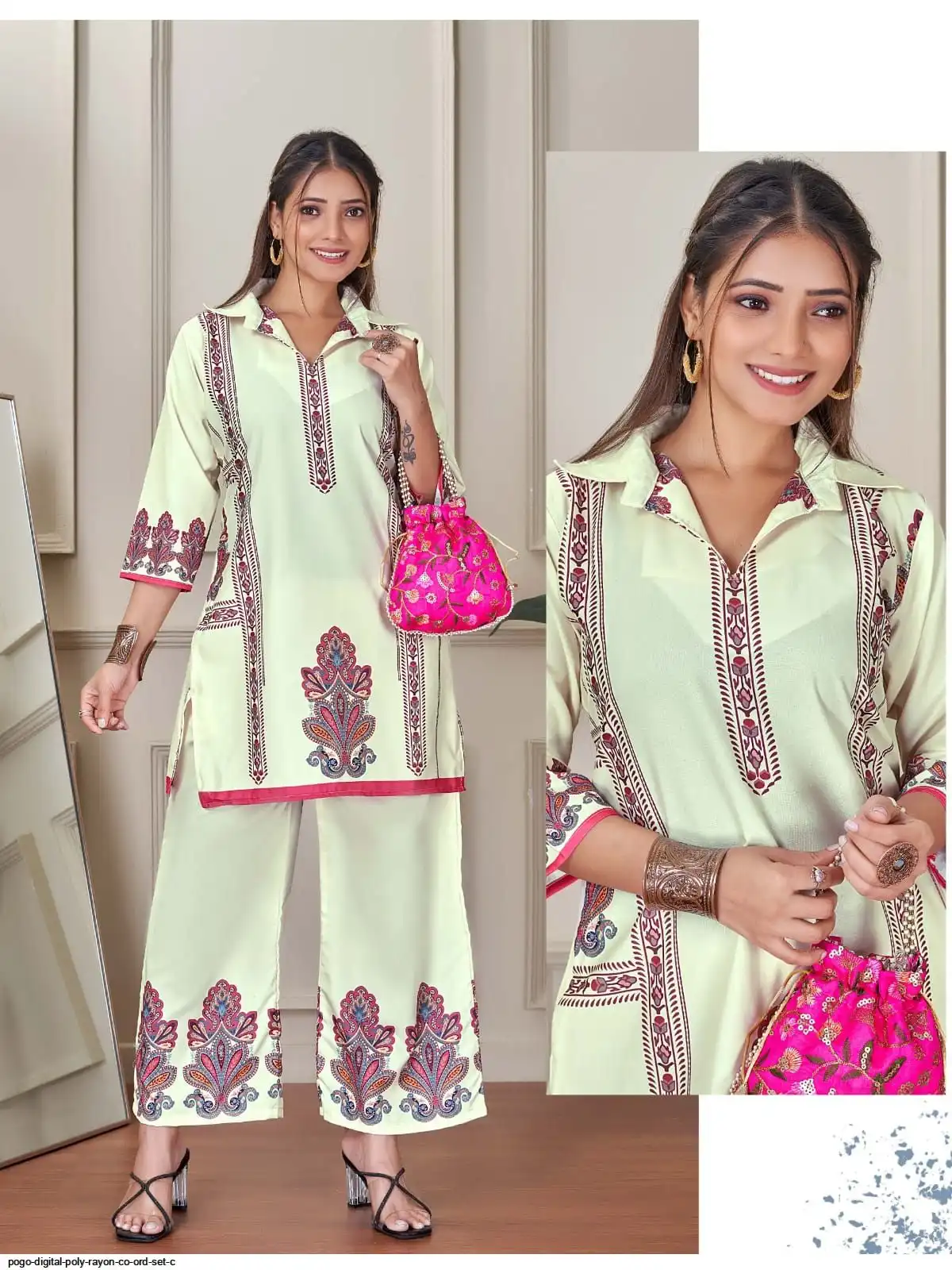 POGO DIGITAL POLY RAYON CO ORD SET C