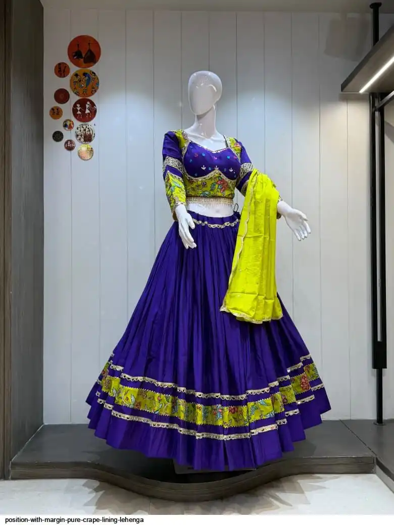 POSITION WITH MARGIN PURE CRAPE LINING LEHENGA 2